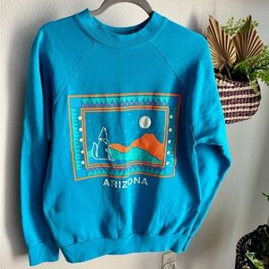 VTG! Arizona Teal Blue Crewneck. Size L